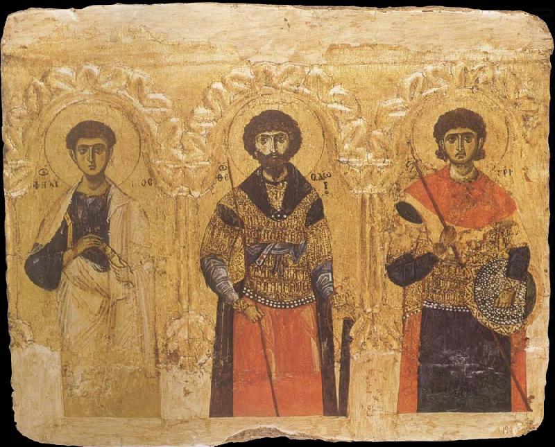 unknow artist The Apostle Phillip and the Saints Theodore and Demetrius china oil painting image